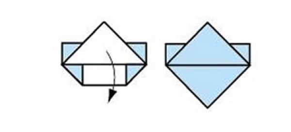 The simplest way to fold childrens crown, handmade origami four-corner crown illustration