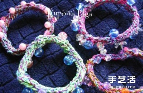 Illustrations of how to knit cute bracelets, suitable for DIY bracelets for little girls