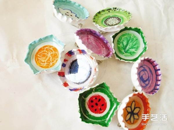 Cute and beautiful bottle cap painting pictures of metal bottle caps turning waste into treasures painting