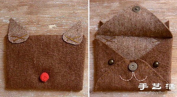 Non-woven fabric tutorial: Handmade cute animal card holder