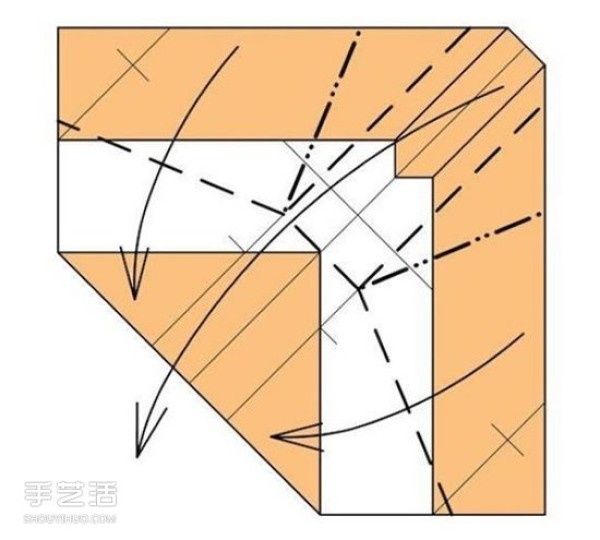 Illustration of the folding method of the origami sofa chair and the folding steps of the handmade sofa chair