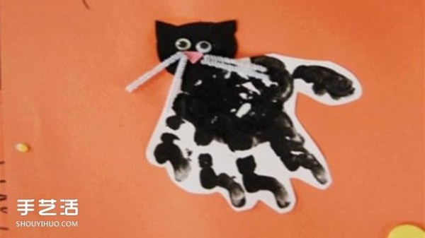 How to make Halloween black cat greeting cards for toddlers