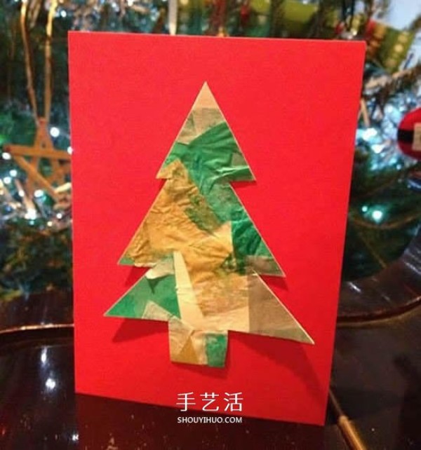 The design and production of simple and creative handmade Christmas tree greeting cards