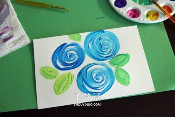 Simple and beautiful! Tutorial on making childrens watercolor rose greeting cards