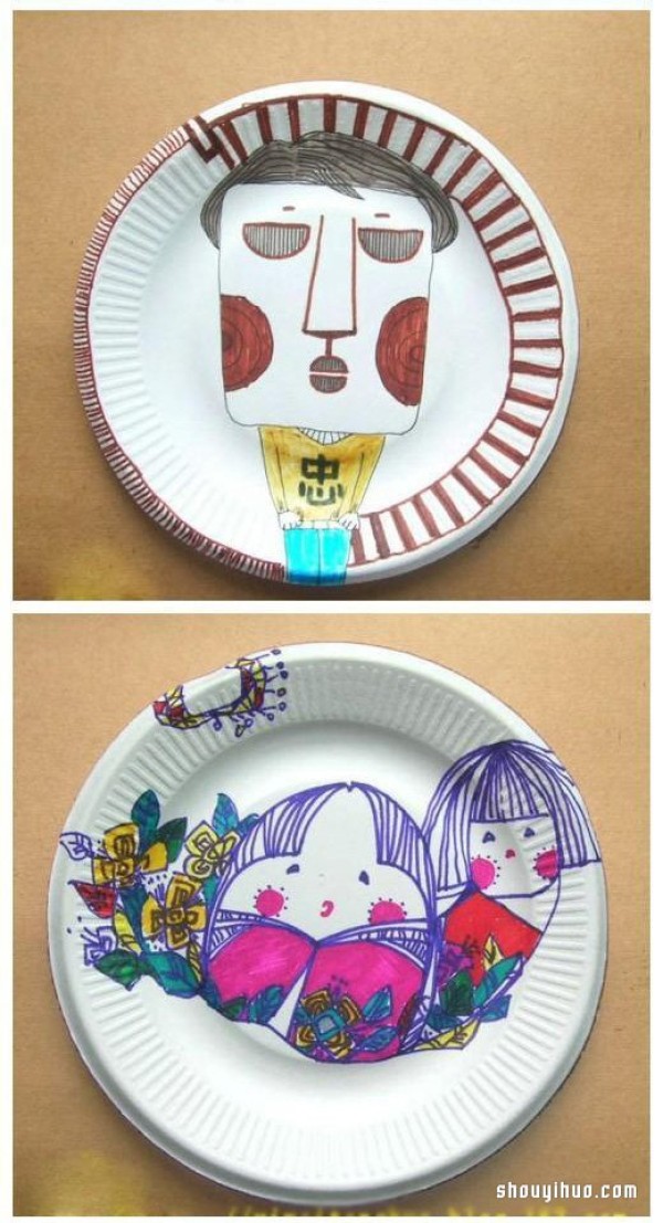 Disposable cake trays can be used as canvas for DIY chic small handicrafts