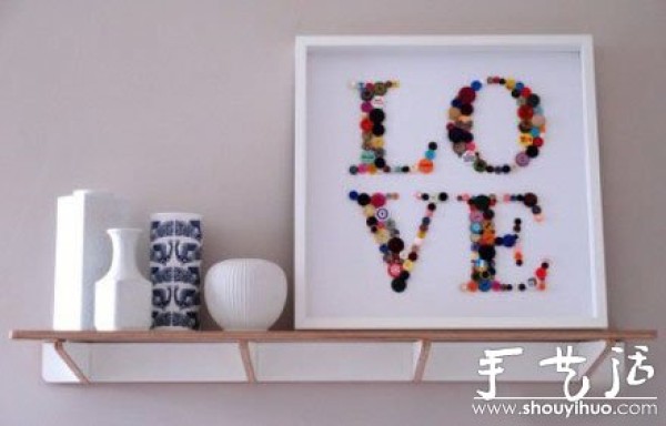 Tutorial on making handmade DIY home decoration paintings with buttons