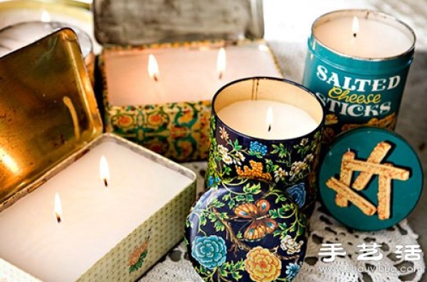 Using waste tin cans to make beautiful retro candles/candle holders by hand