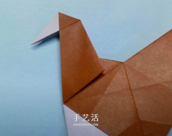 How to fold an origami hen with illustrations and steps of folding a hen