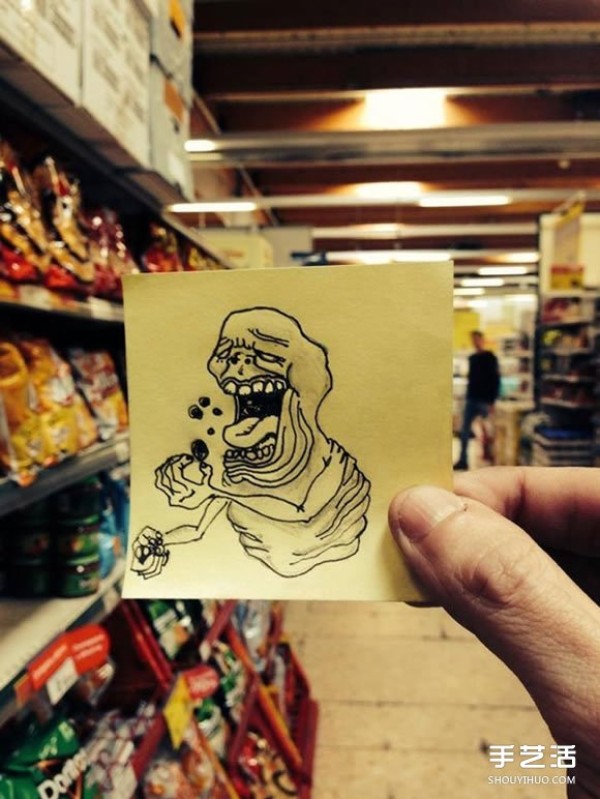 Creative DIY graffiti on sticky notes to add some sugar to ordinary life