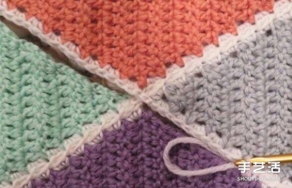 Argyle pattern blanket crochet hand-knitting pattern illustration tutorial