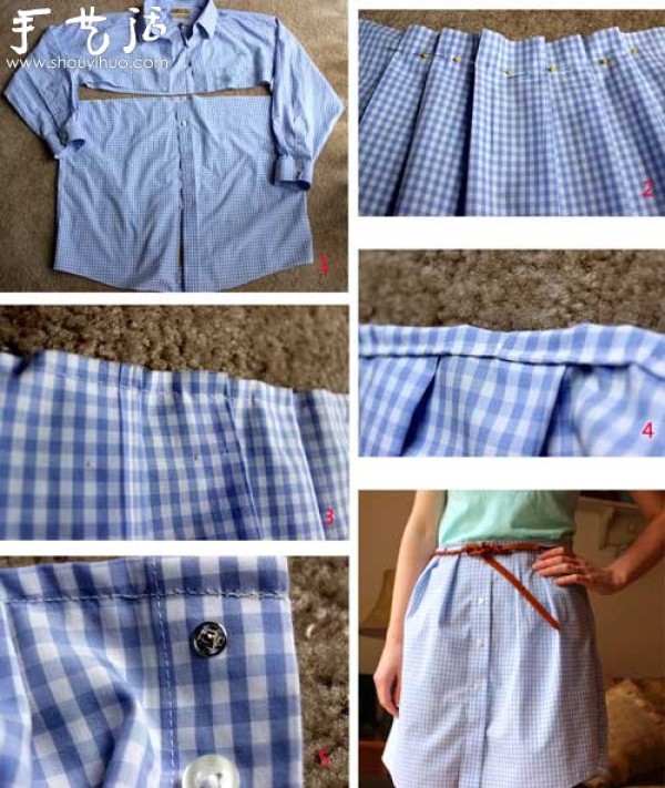 Tutorial on mens shirts and DIY womens knee-length skirts