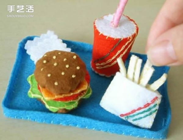 Non-woven gourmet model pictures, handmade fabric fruit and food works