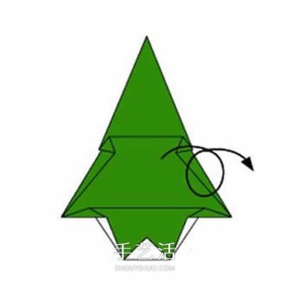 Using a piece of paper to fold a Christmas tree, a tutorial on how to fold a Christmas tree for kids