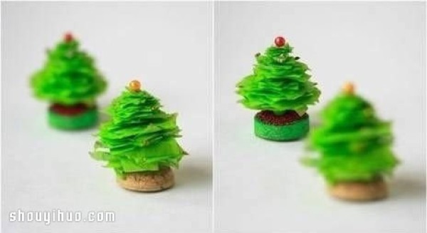 DIY handmade simple mini Christmas tree ornaments