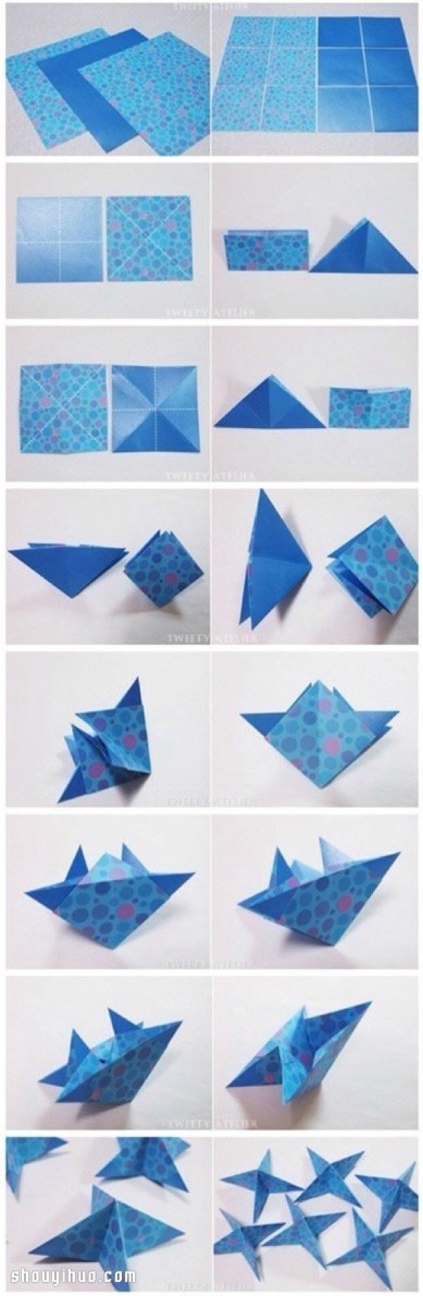 Creative origami three-dimensional rhombus hollow rhombus decoration origami illustration