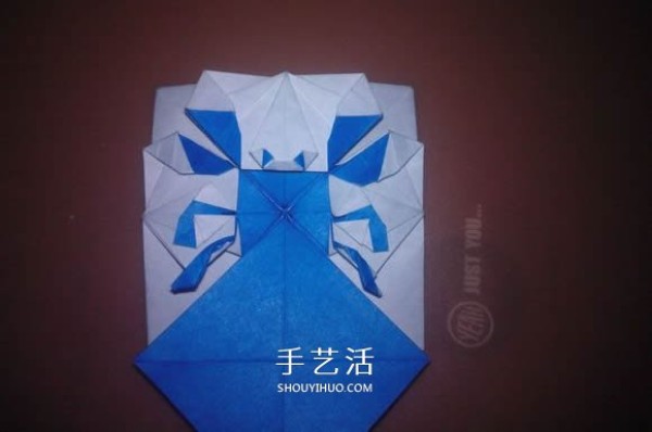 How to fold a flat crab with a diagram that looks like a small crab origami