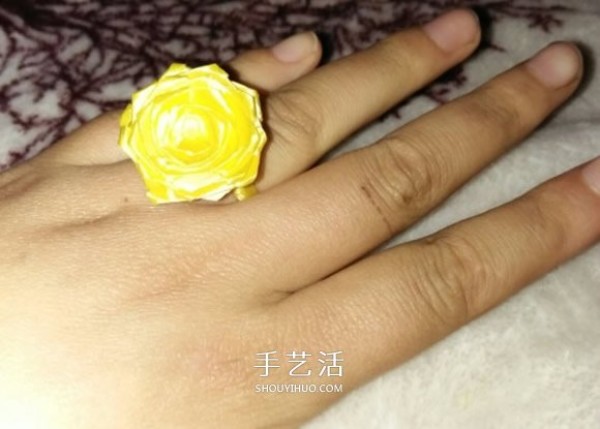 Ribbon Folding Rose Ring Illustration How to Fold Ribbon Rose Ring