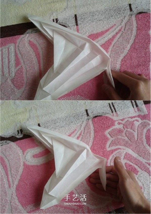 Victors folding method illustrates the steps of a complex origami passenger plane