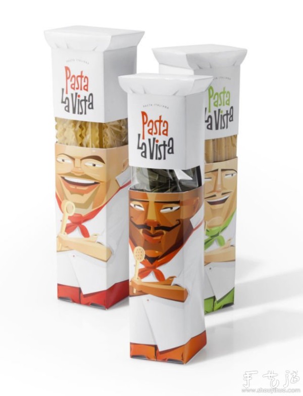 Spaghetti packaging that looks like a chef in a top hat