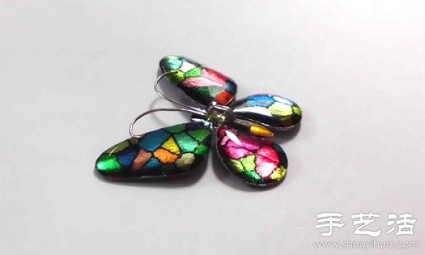 Aluminum foil+epoxy resin handmade butterfly pin/hairpin