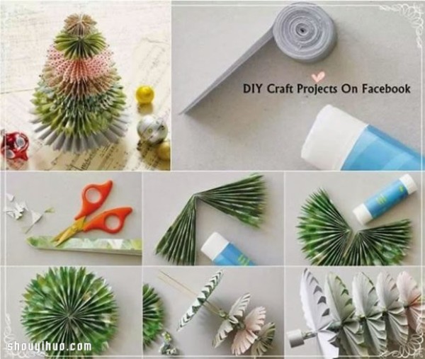 Unique Christmas tree origami DIY illustrated tutorial