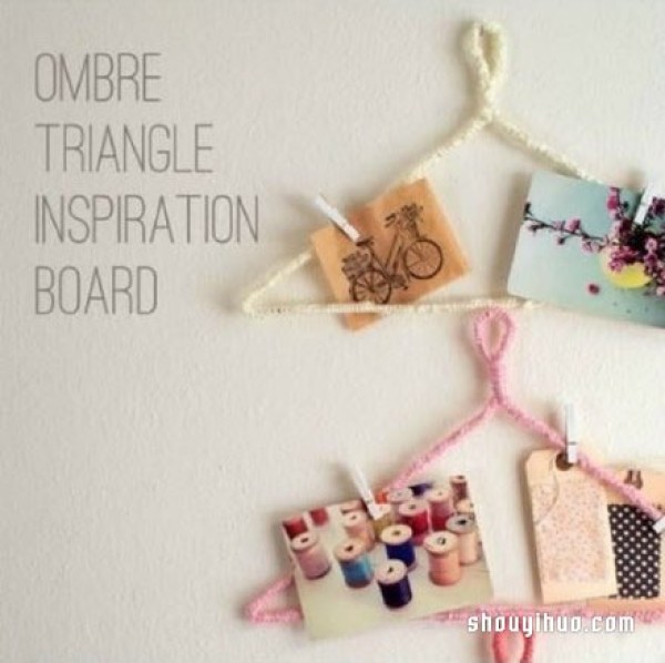 Old clothes drying rack transformed into DIY lightweight small items storage rack/photo wall