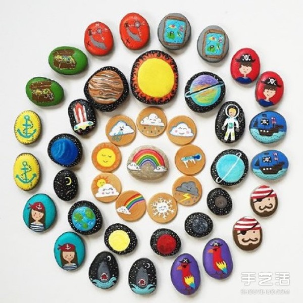 The art of turning waste into treasure with cute hand-painted pebble pictures