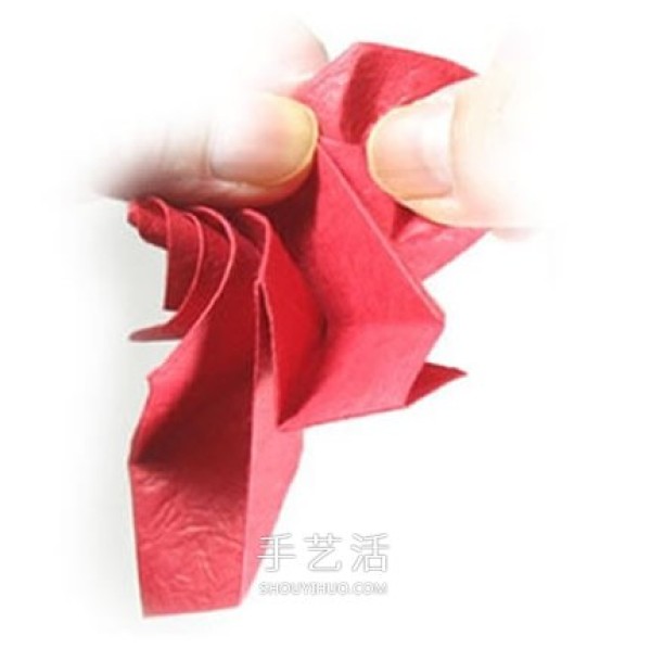 How to fold a five-petal rose and illustrate the steps for origami a five-petal rose