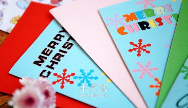 DIY Christmas card making tutorial and feel the little beauty of flowing colors