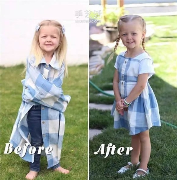 Ingenuity! Dads old shirt was transformed into a beautiful skirt for his daughter