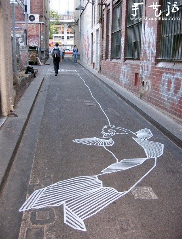 Creative graffiti works with washi tape