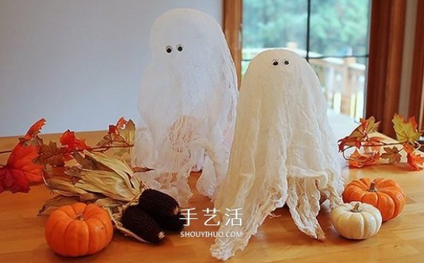 How to make Halloween ghosts with gauze, simple and cute DIY ghost making