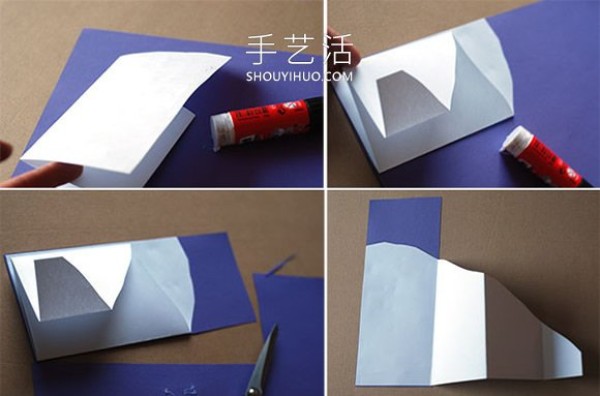 Illustrated tutorial on how to make creative three-dimensional Christmas cards