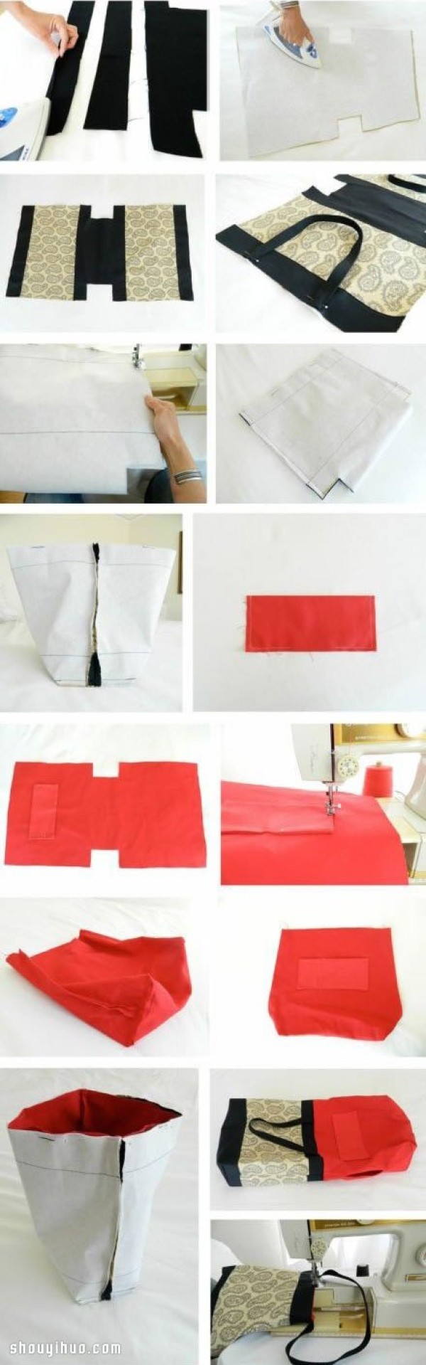 Basic Handbag Shoulder Bag Fabric Handmade Illustrated Tutorial