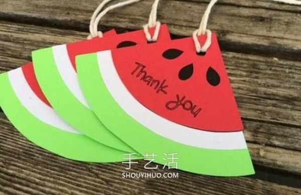 Tutorial on how to make a simple handmade watermelon thank you card