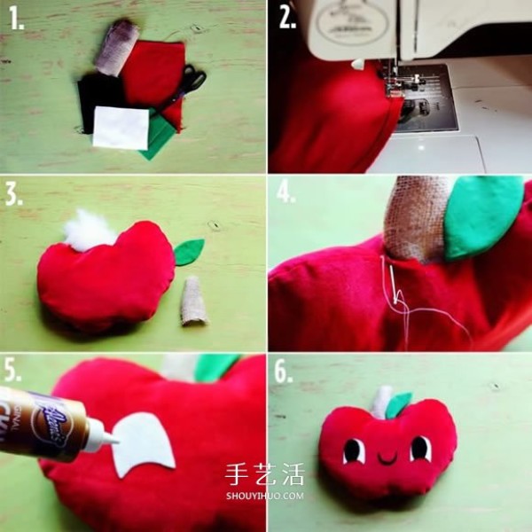 How to make your own red apple pillow, its easy to make it according to the drawings! 