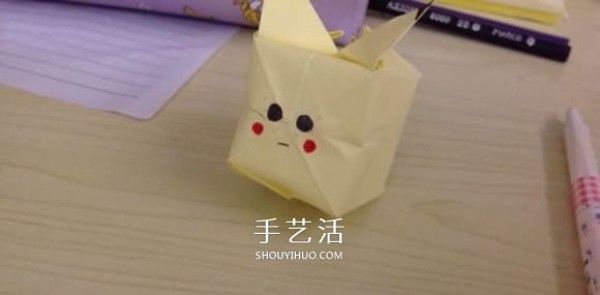 How to make origami Pikachu, instructions for folding Pikachu for children