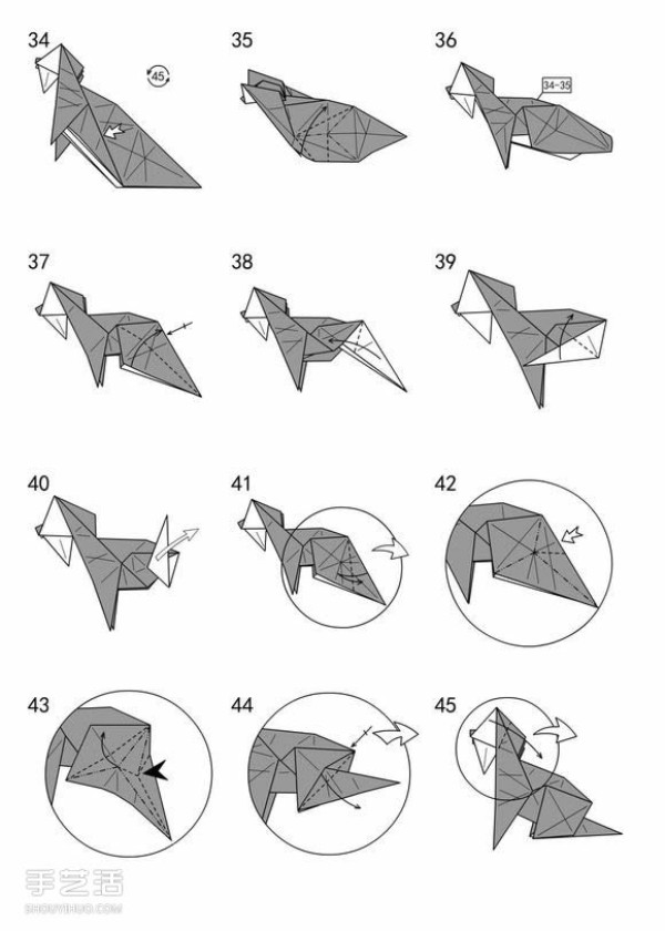 Cute 3D Origami Cat Illustrations and Steps to Origami a Cat