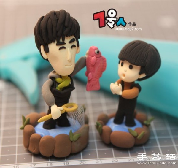 "Where Are We Going Dad" Q Version Clay Doll