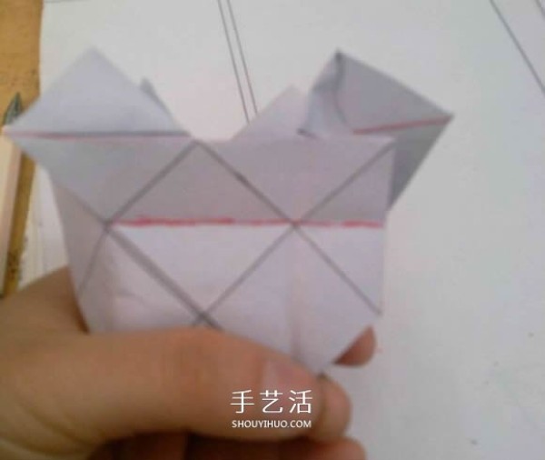 Step-by-step diagram of how to fold a Rothbard rose, origami Fukuyama