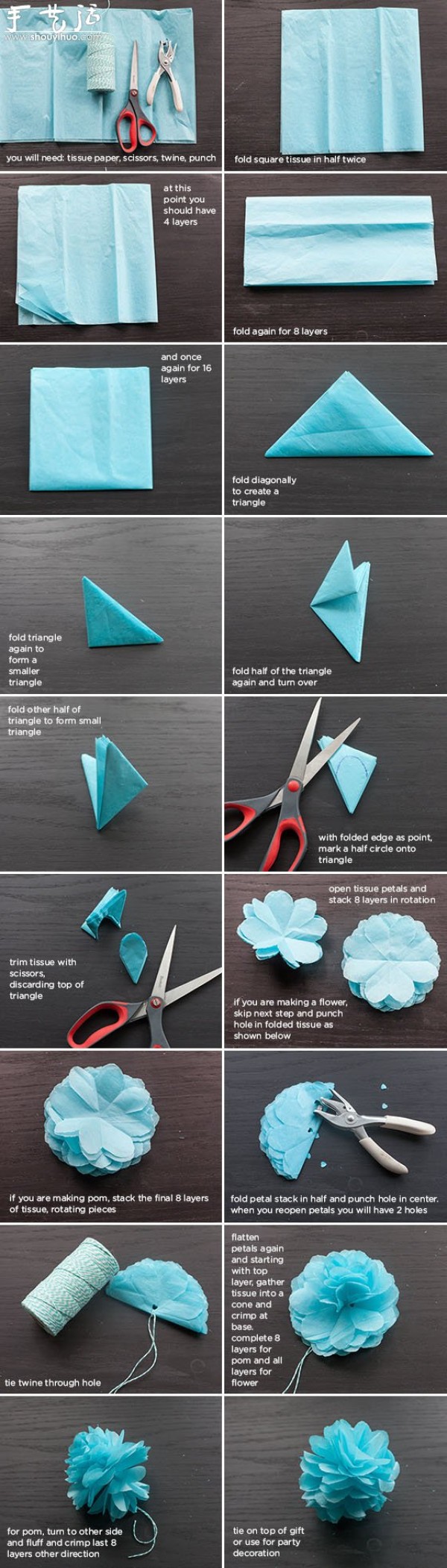 How to make big flowers from crepe paper