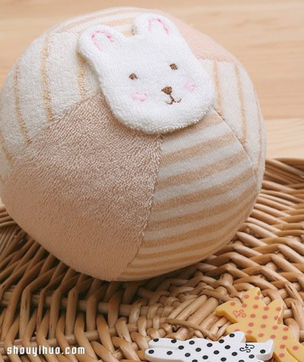 Cute Rabbit Face Fabric Ball Toy DIY Fabric Ball Ornament Handmade