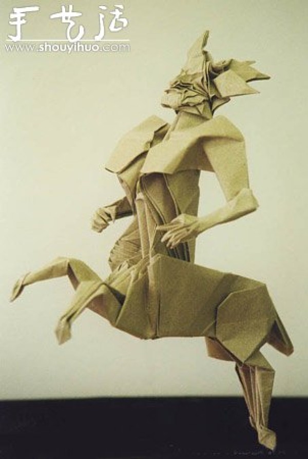 Detailed character-shaped origami artwork