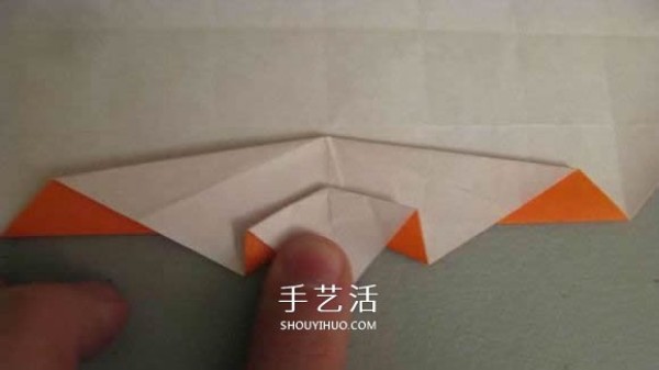 Origami illustration of three-dimensional jack-o