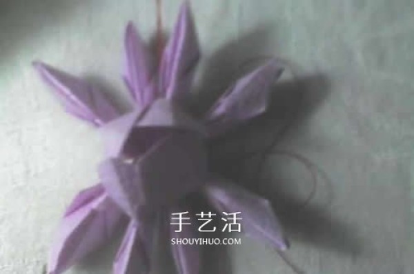 The origami method of praying lotus illustrates the folding steps of a simple lotus