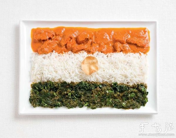 Flag made of food