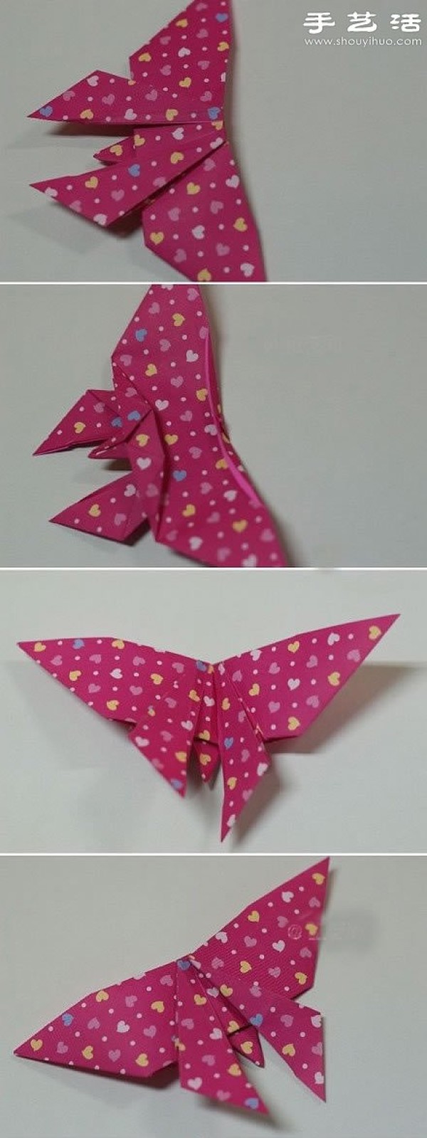 SuperRealistic butterfly origami tutorial illustration