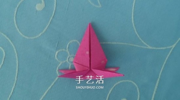 Childrens origami peach tutorial with simple instructions on how to fold a peach