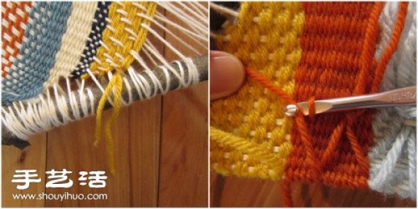 Illustrated tutorial on knitting wool to make natural pastoral style home decorations