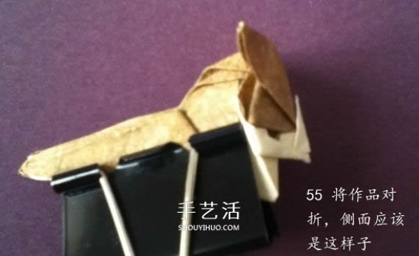 Wear the cat with you! Illustration of the origami method of cat head ring